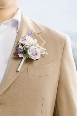Boutonnieres in French Lavender & Plum
