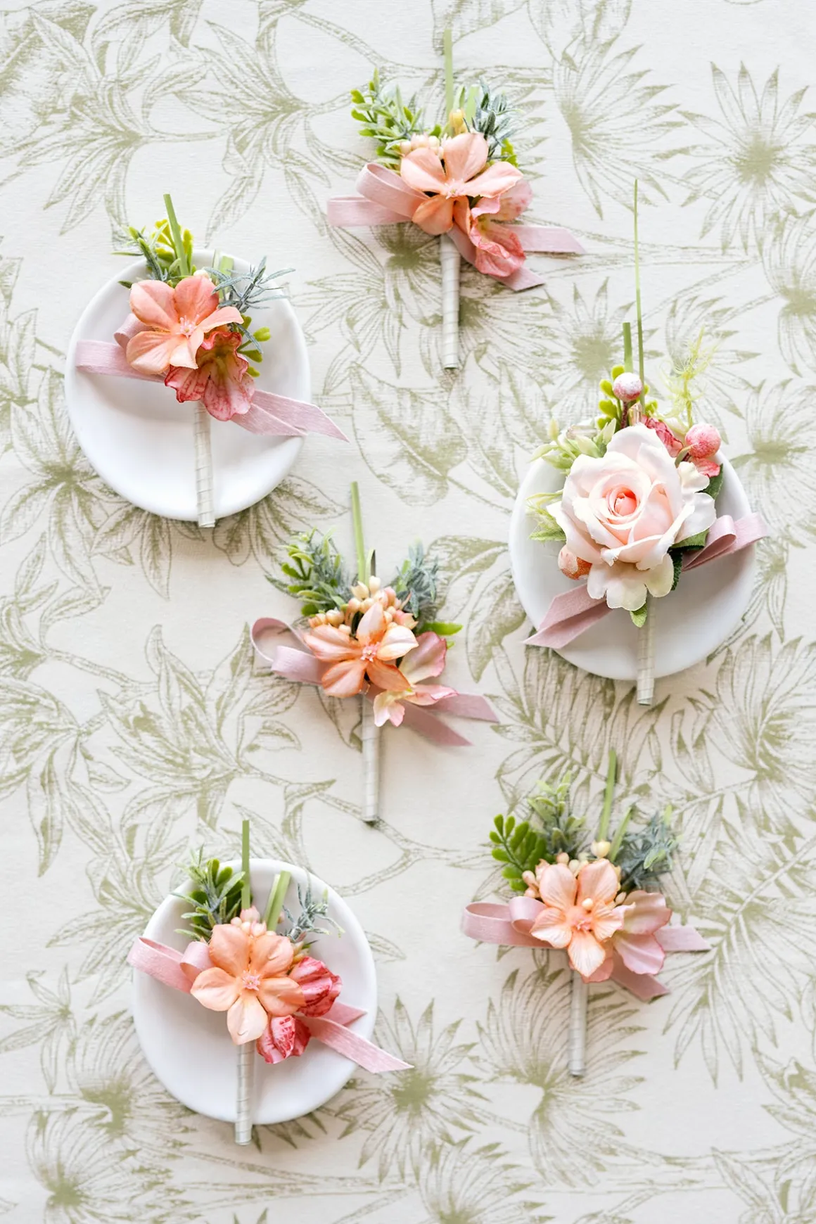 Boutonnieres in Garden Blush | Clearance