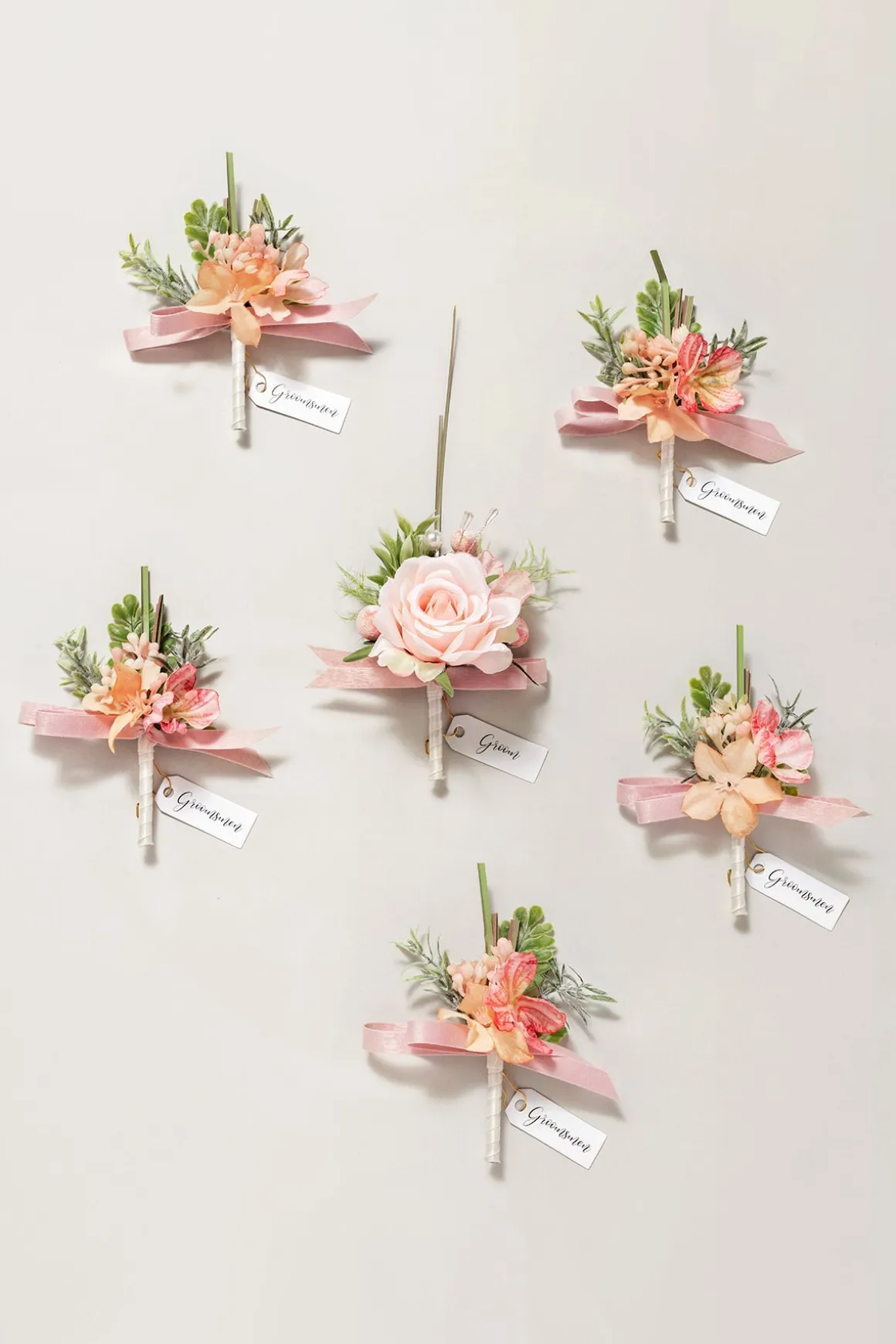 Boutonnieres in Garden Blush | Clearance