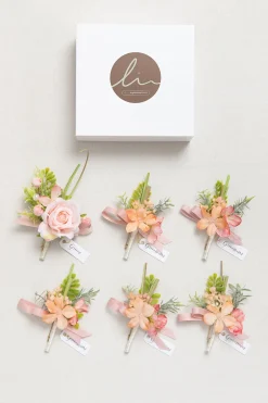 Boutonnieres in Garden Blush | Clearance