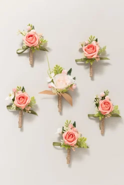 Boutonnieres in Garden Blush