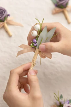 Boutonnieres in Lilac