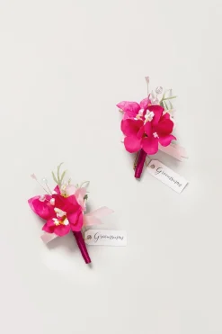 Boutonnieres in Magenta & Berry Pink