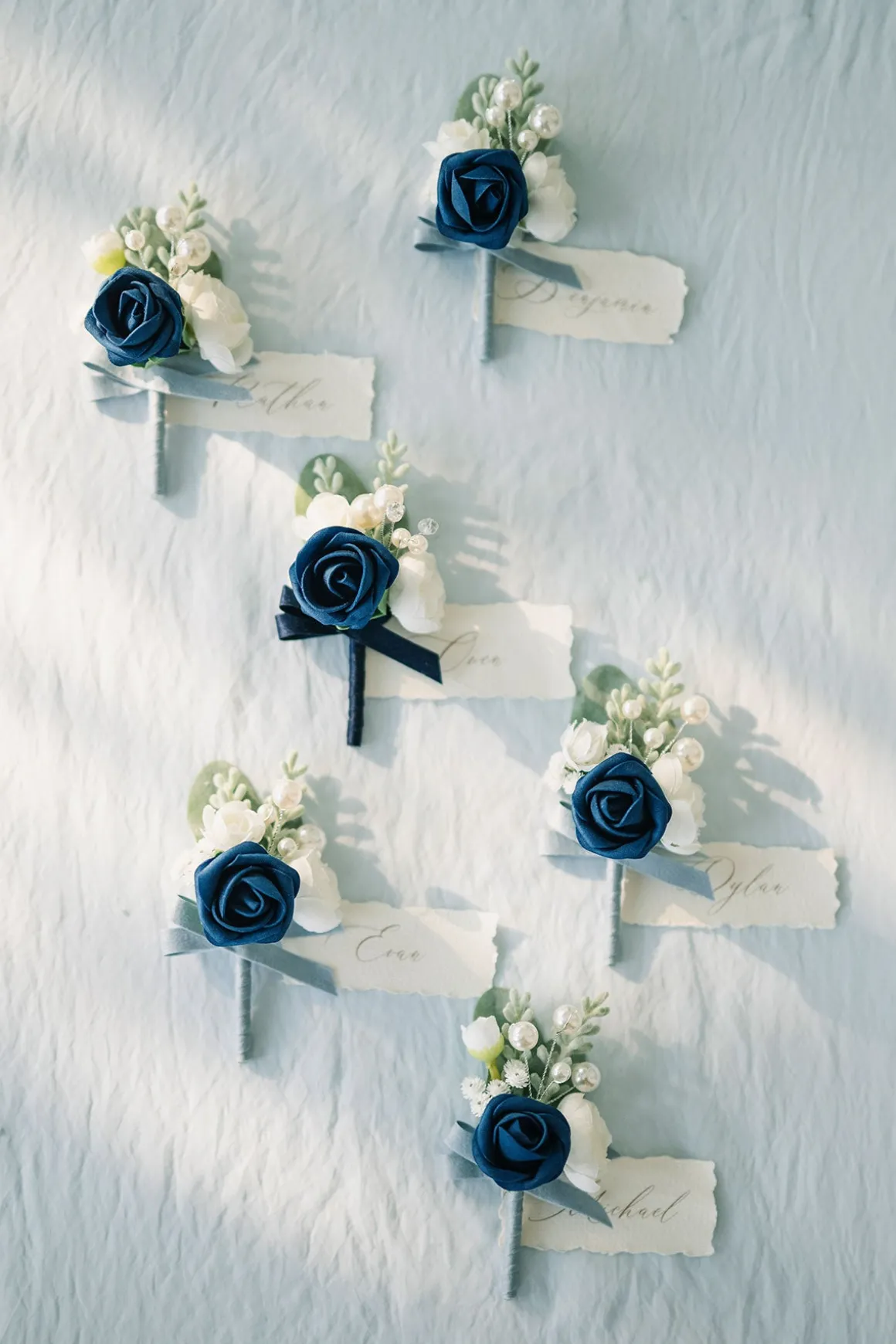 Boutonnieres in Noble Navy Blue