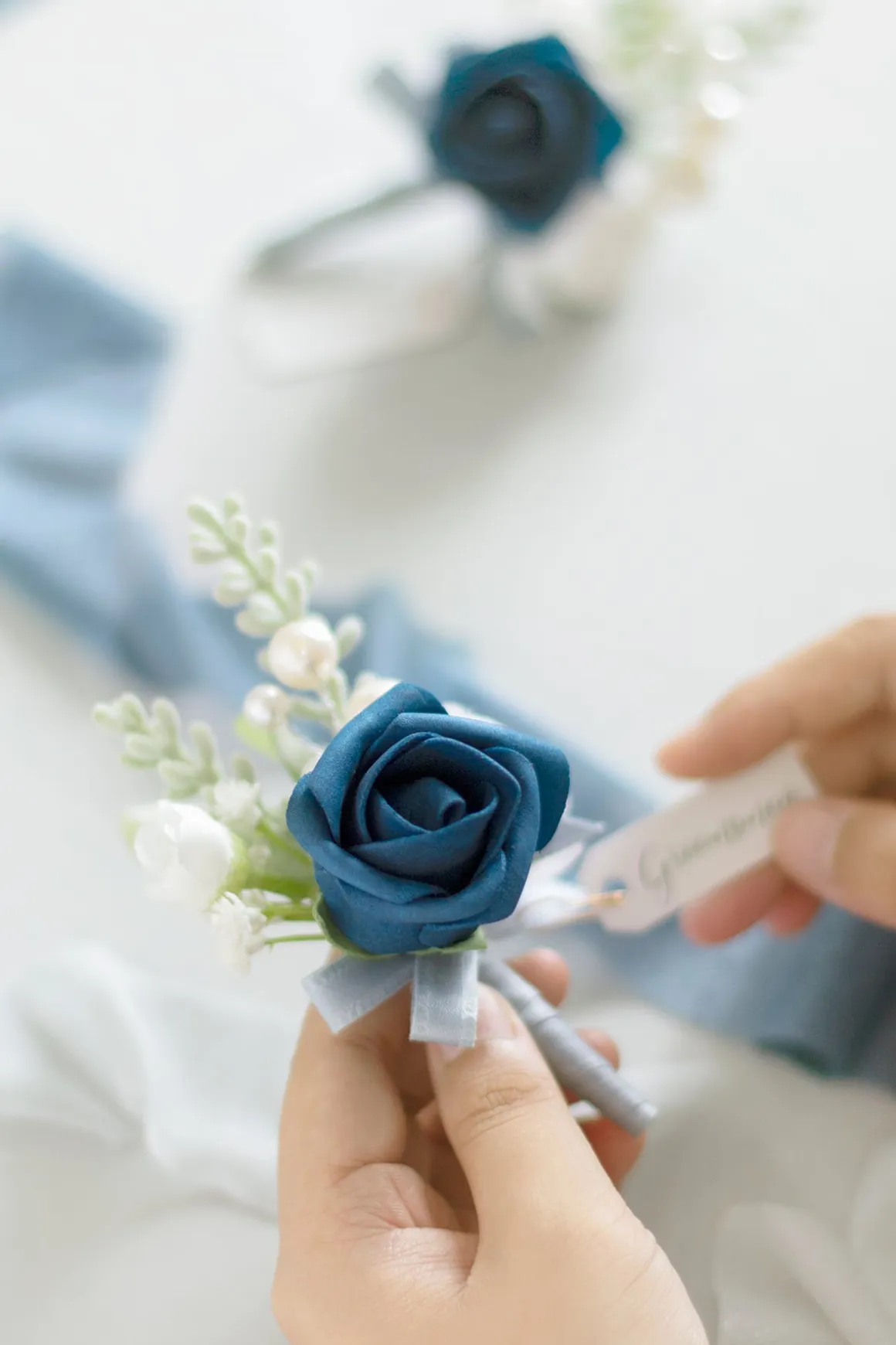 Boutonnieres in Noble Navy Blue