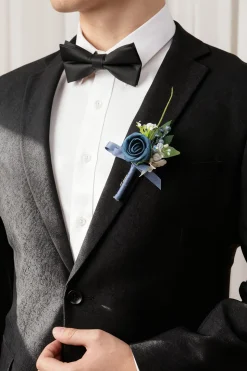 Boutonnieres in Romantic Dusty Blue (Set of 6)