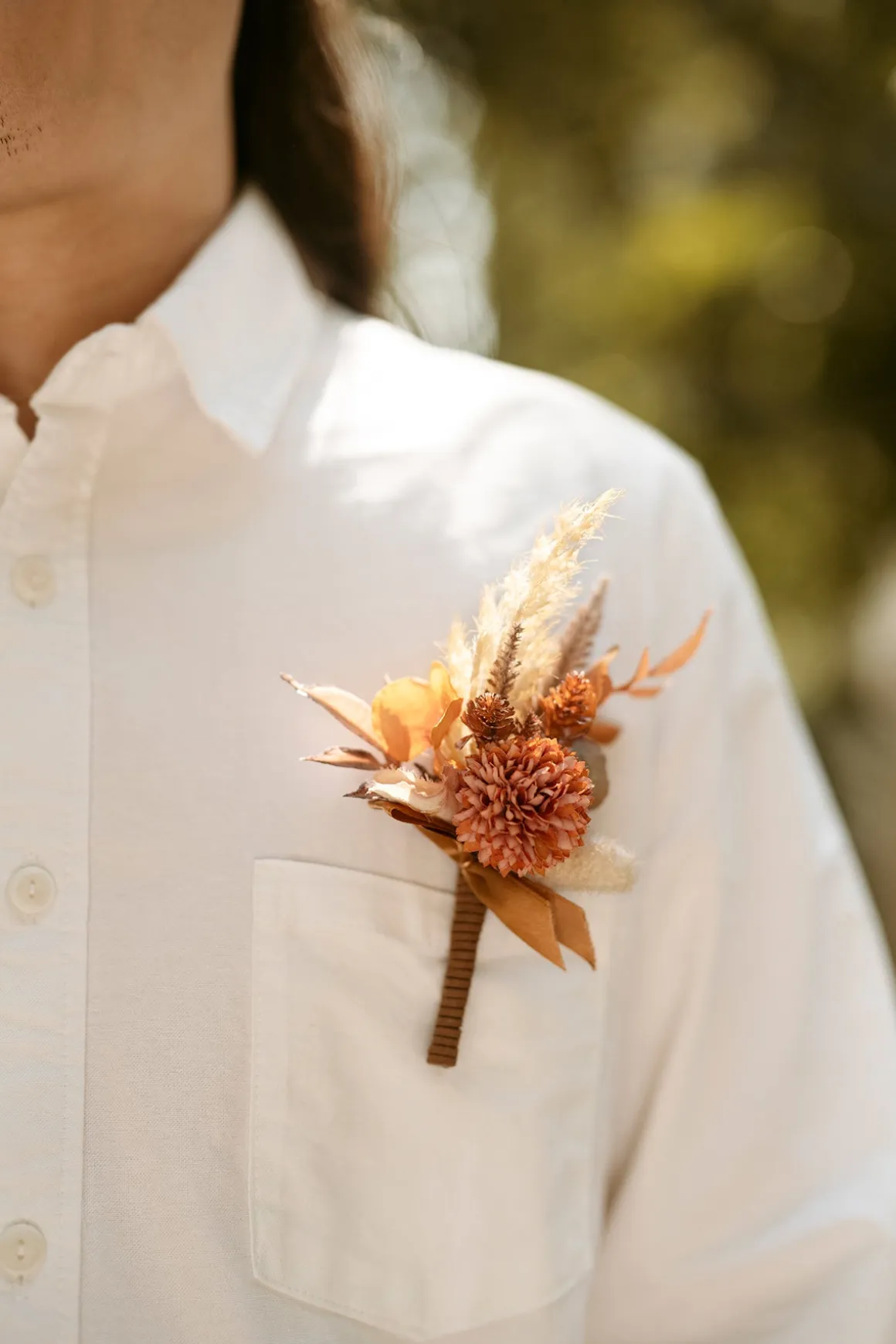 Boutonnieres in Rust & Sepia