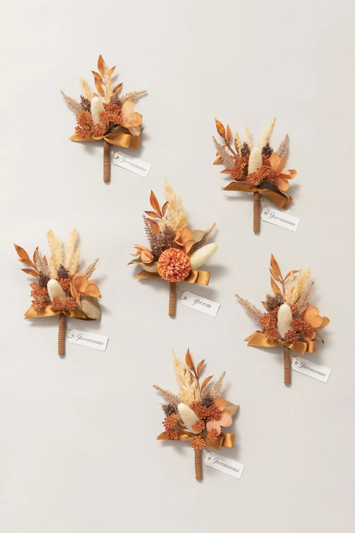 Boutonnieres in Rust & Sepia