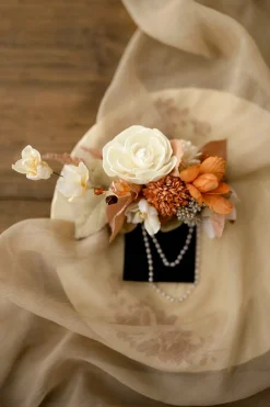 Boutonnieres in Rust & Sepia