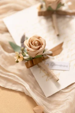 Boutonnieres in Sand Beige & Sage | Clearance