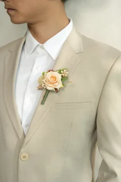 Boutonnieres in Sunny Peach & Apricot | Clearance