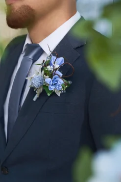 Boutonnieres in Timeless French Blue & White