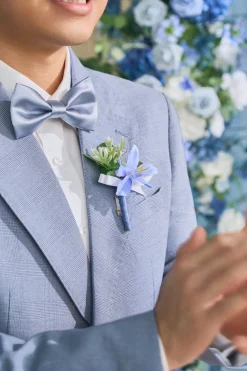 Boutonnieres in Timeless French Blue & White