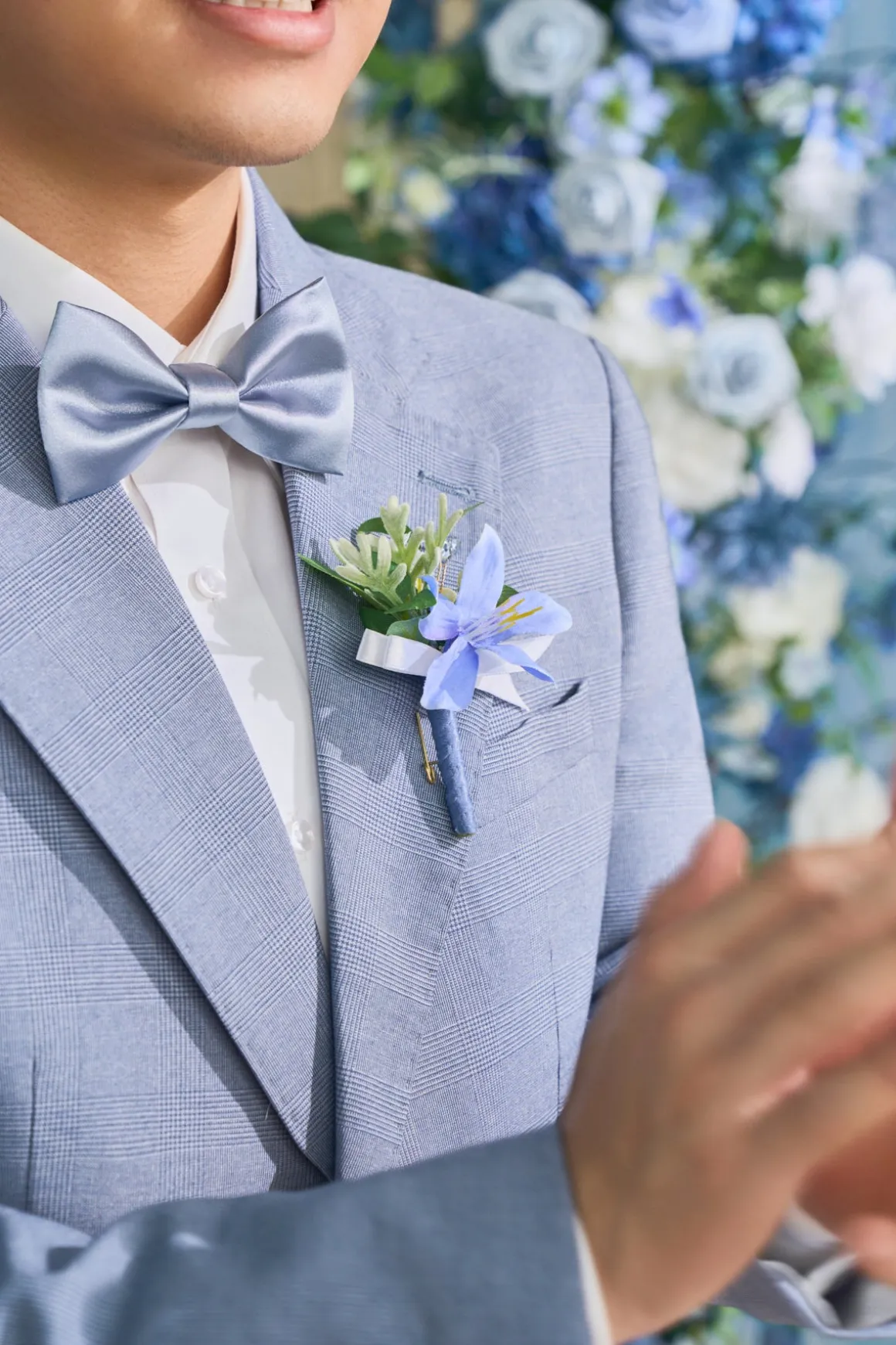 Boutonnieres in Timeless French Blue & White