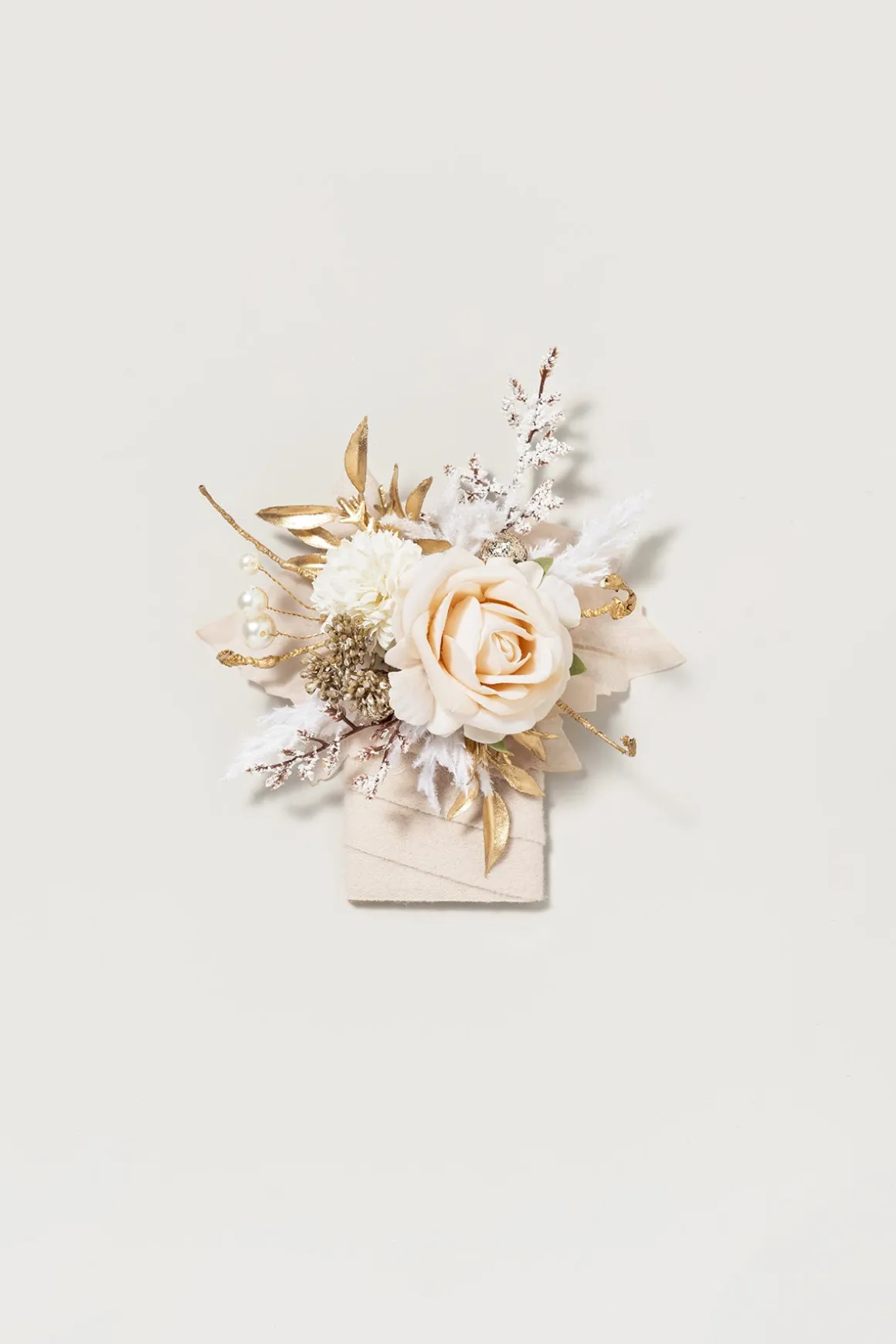 Boutonnieres in White & Beige