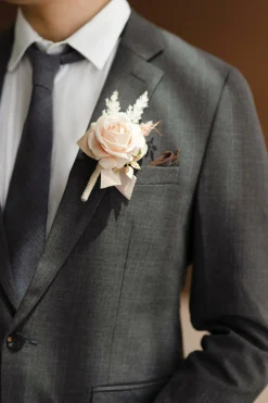 Boutonnieres in White & Beige (Set of 6) | Clearance