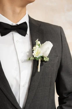 Boutonnieres in White & Sage