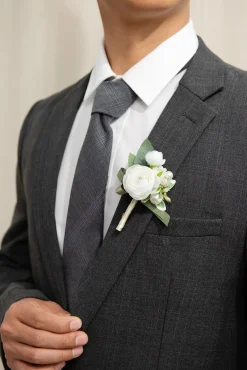 Boutonnieres in White & Sage
