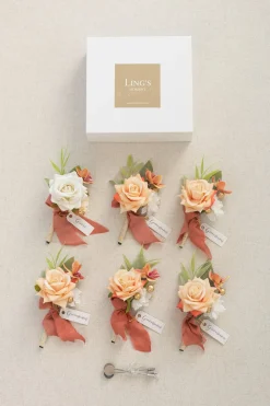 Boutonnieres - Sunset Terracotta (Set of 6)