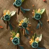Bridal Flower Package in Dark Teal & Burnt Orange | Clearance