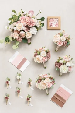 Bridal Flower Package in Dusty Rose & Cream | Clearance