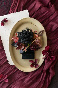 Bridal Flower Package in Moody Burgundy & Black
