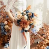 Bridal Flower Package in Russet Orange & Denim Blue
