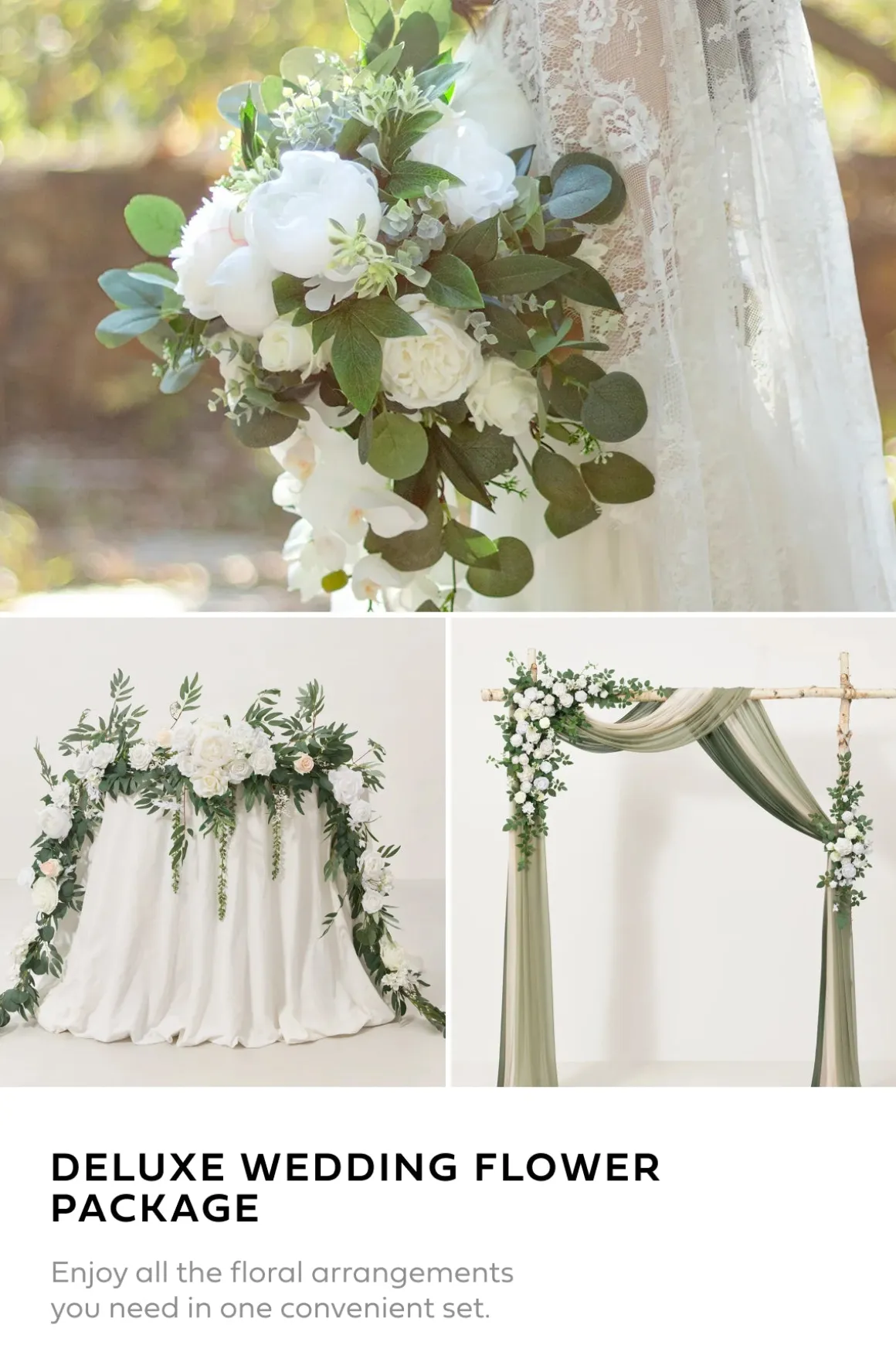 Bridal Flower Package in White & Sage | Clearance