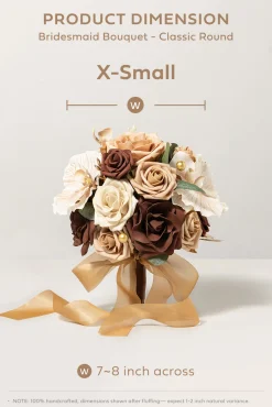 Bridesmaid Bouquet in Caramel & Walnut Brown