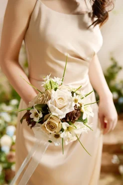 Bridesmaid Bouquet in Earth Brown & Tawny Beige (Set of 1)