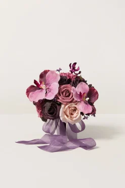 Bridesmaid Bouquet in Plum Velvet Wedding (Set of 1) | Clearance