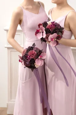 Bridesmaid Bouquet in Plum Velvet Wedding