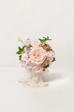 Bridesmaid Bouquet in Powder Pink & Sand Beige | Clearance