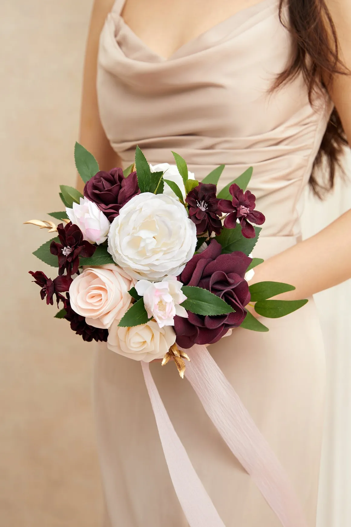 Bridesmaid Bouquet in Romantic Marsala
