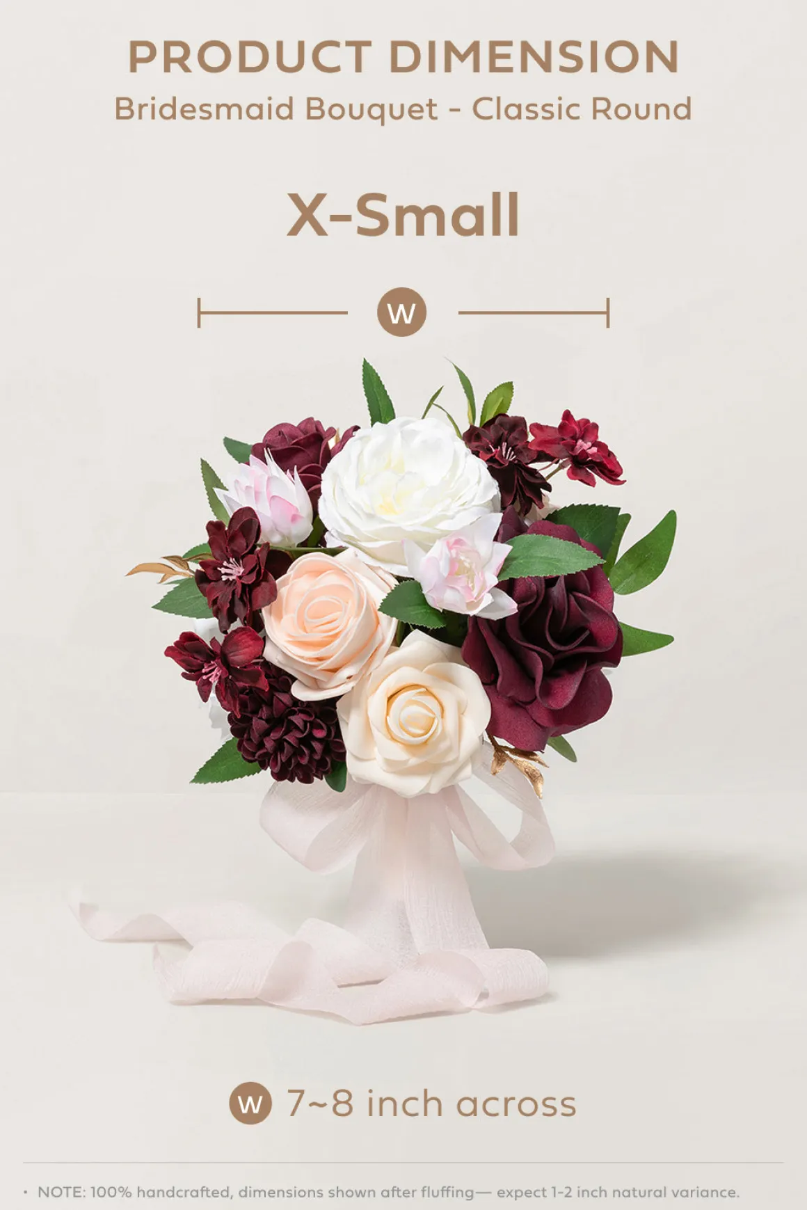 Bridesmaid Bouquet in Romantic Marsala
