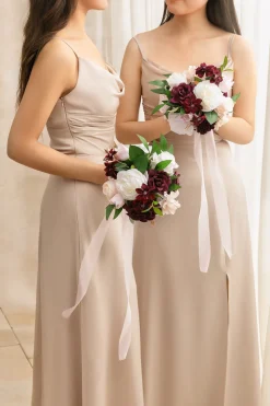 Bridesmaid Bouquet in Romantic Marsala