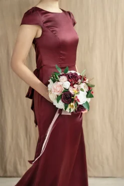 Bridesmaid Bouquet in Romantic Marsala