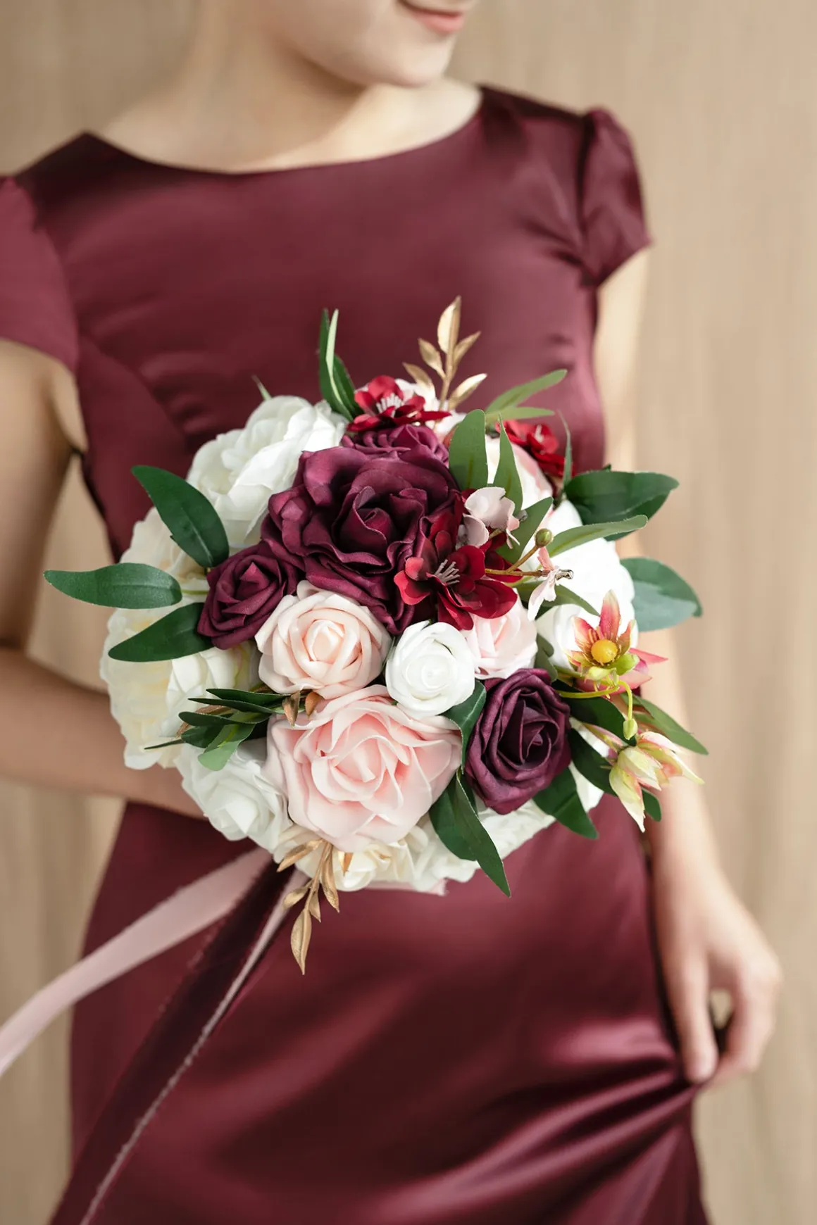 Bridesmaid Bouquet in Romantic Marsala