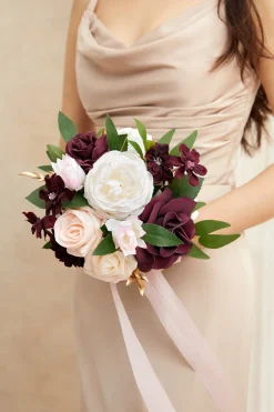 Bridesmaid Bouquet in Romantic Marsala (Set of 1)