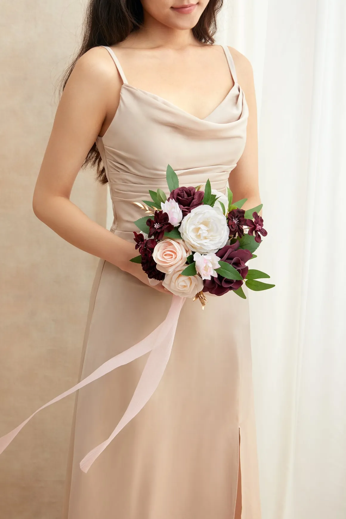 Bridesmaid Bouquet in Romantic Marsala (Set of 1)