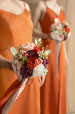 Bridesmaid Bouquet in Sunset Terracotta | Clearance