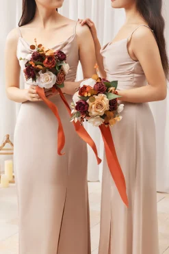 Bridesmaid Bouquet in Terracotta & Burnt Orange | Clearance