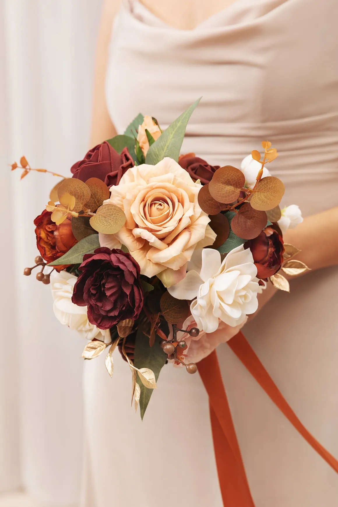 Bridesmaid Bouquet in Terracotta & Burnt Orange | Clearance