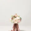 Bridesmaid Bouquets in Dusty Rose & Cream - 7" Round (Set of 4)