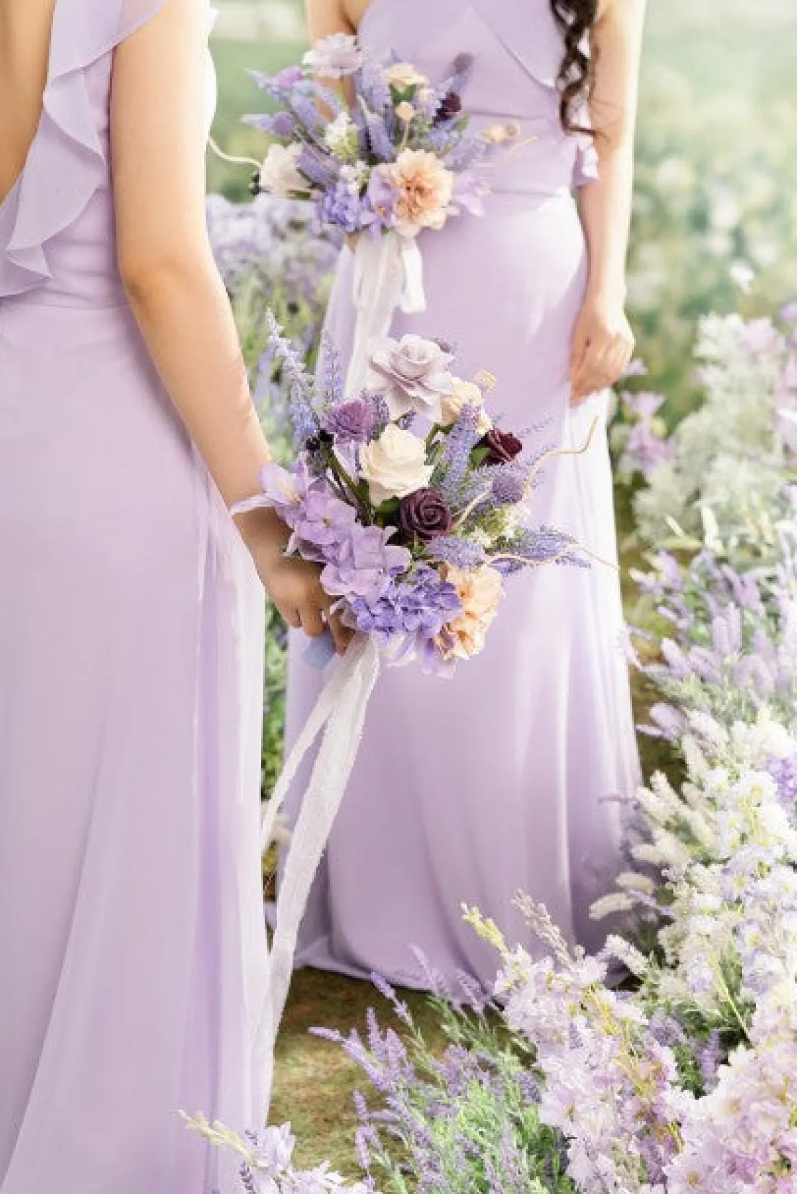 Bridesmaid Bouquets in French Lavender & Plum | Clearance