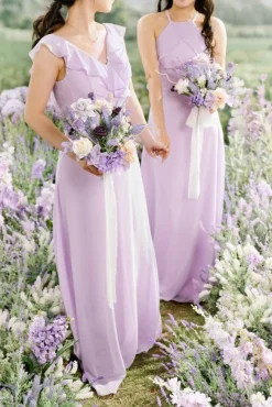 Bridesmaid Bouquets in French Lavender & Plum | Clearance
