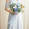 Bridesmaid Posy in Dusty Blue & White | Clearance
