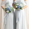Bridesmaid Posy in Dusty Blue & White | Clearance