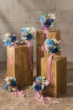 Bridesmaid Posy in Dusty Rose & Navy | Clearance