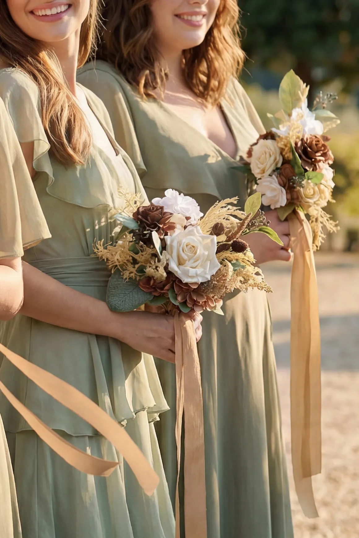 Bridesmaid Posy in Earth Brown & Beige